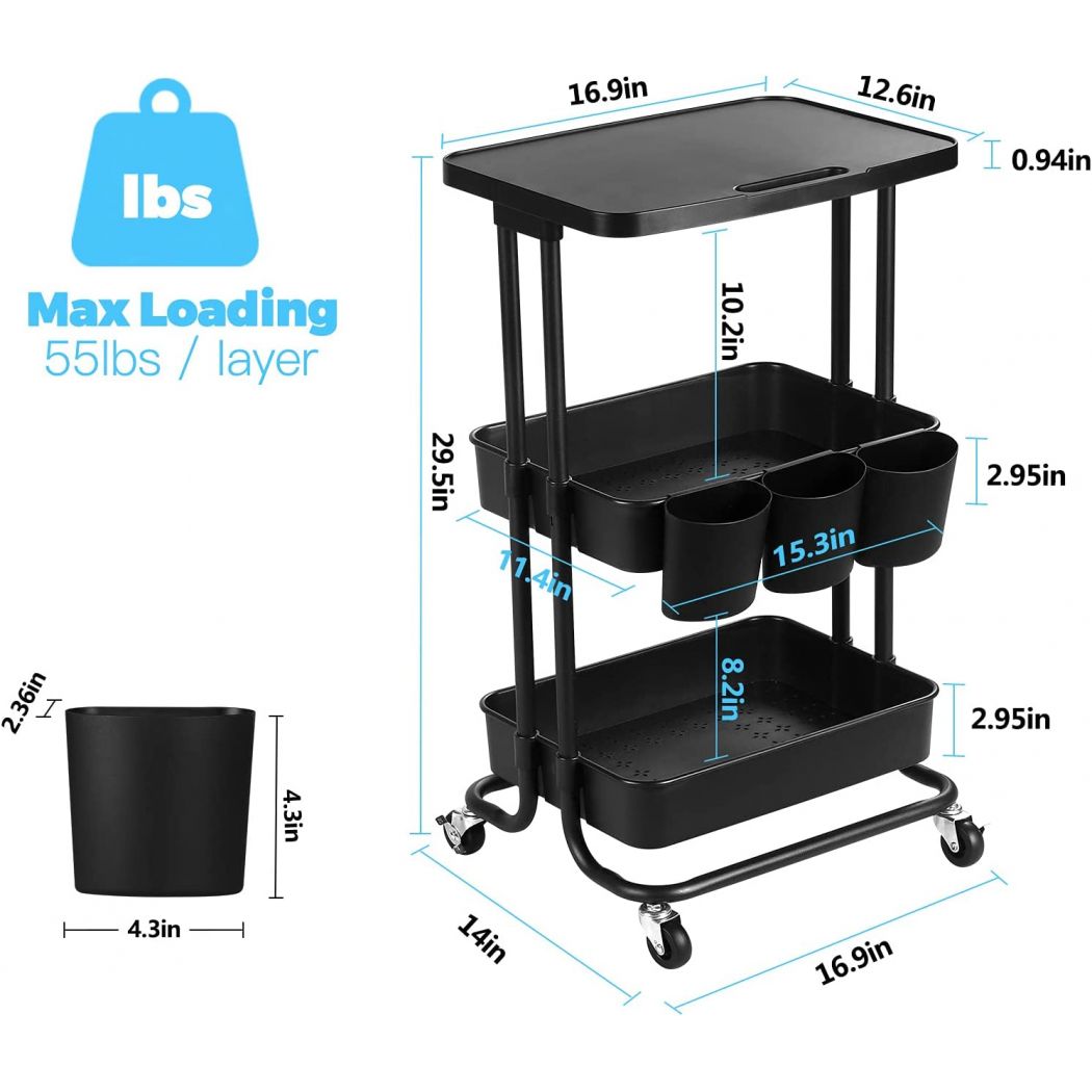 Multi Function Storage Lockable Salon Trolley